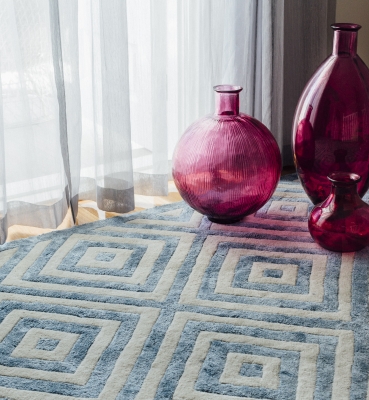 “The Sky Rug” from $3,500 – Pure New Zealand Wool and Silk Mix – Mezzanine – Hand Tufted